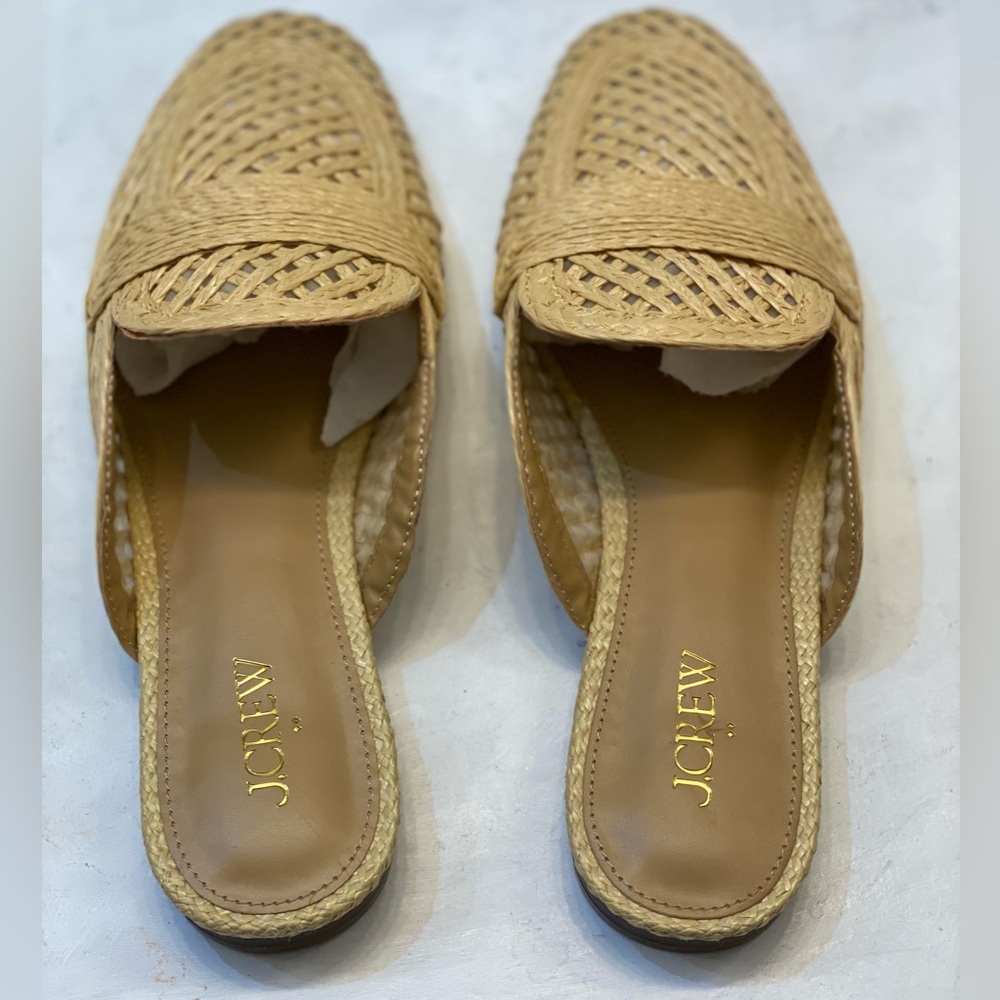J CREW Woven Mules flat Women size 9.5 New Never worn, NWOT, beautiful stylish - Picture 3 of 10